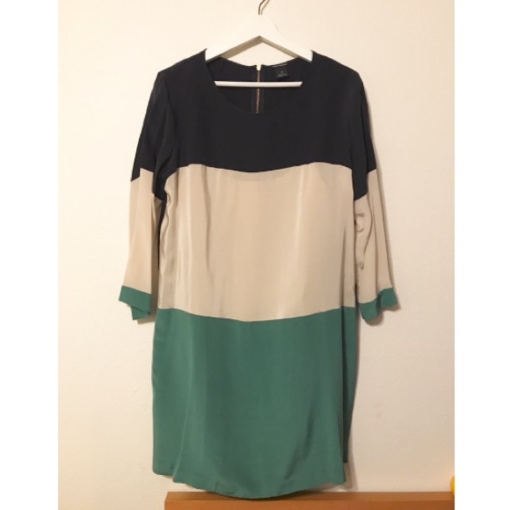 Club Monaco Color Block Silk Dress
